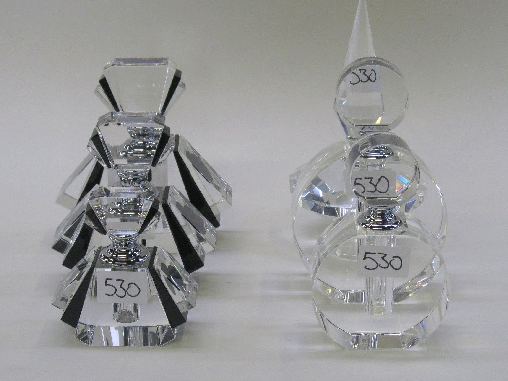 Appraisal: Six reproduction scent bottles to include a graduated set of