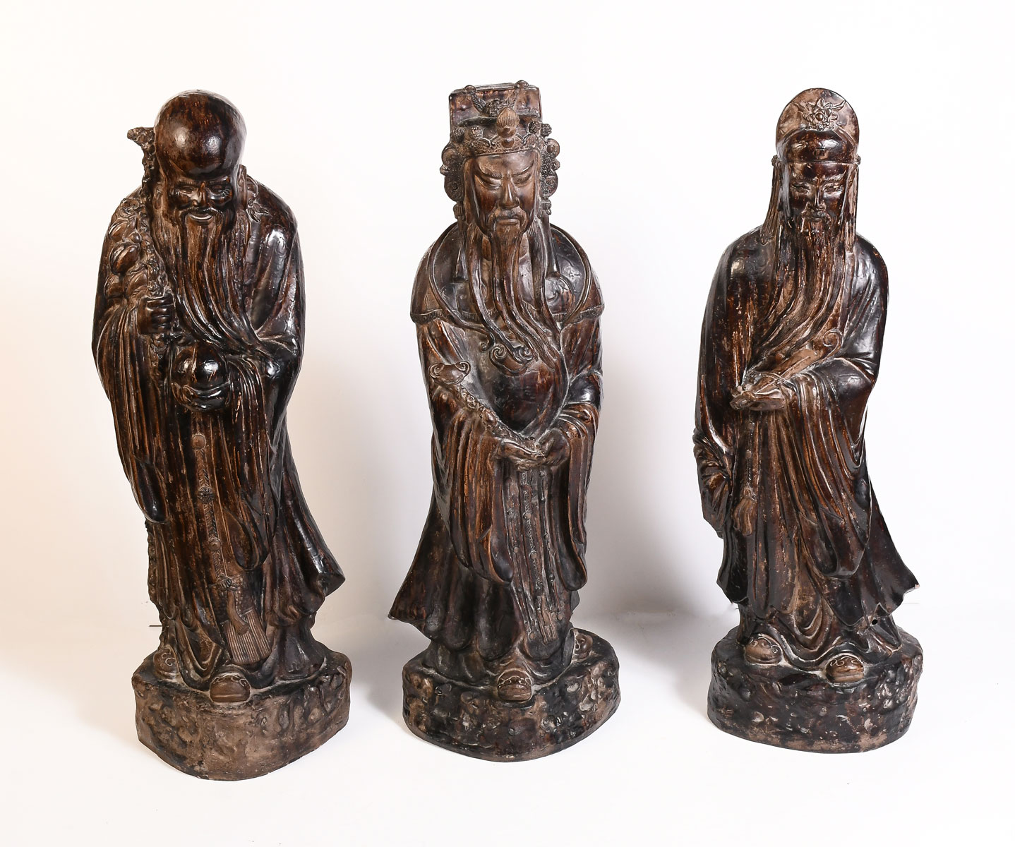 Appraisal: AUSTIN PRODUCTIONS CHINESE IMMORTALS Three cast ceramic Chinese Immortals Scholars