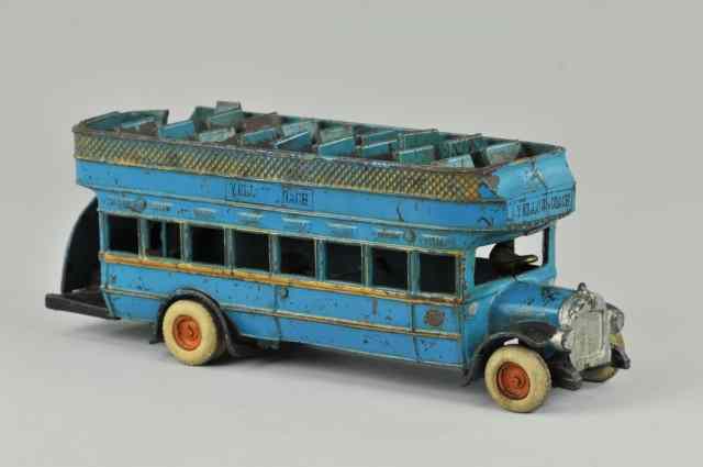 Appraisal: ARCADE YELLOW COACH DOUBLE DECK BUS Cast iron painted in