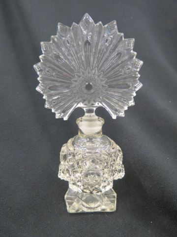 Appraisal: Czechoslovakia Cut Crystal Perfume Bottle pedestal base ray stopper