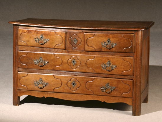 Appraisal: Louis XV Provincial Walnut Commode Circa Restorations to top drawer