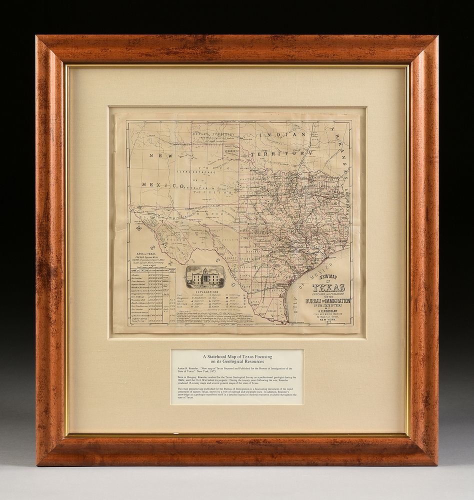 Appraisal: AN ANTIQUE RECONSTRUCTION ERA MAP New Map of Texas Prepared