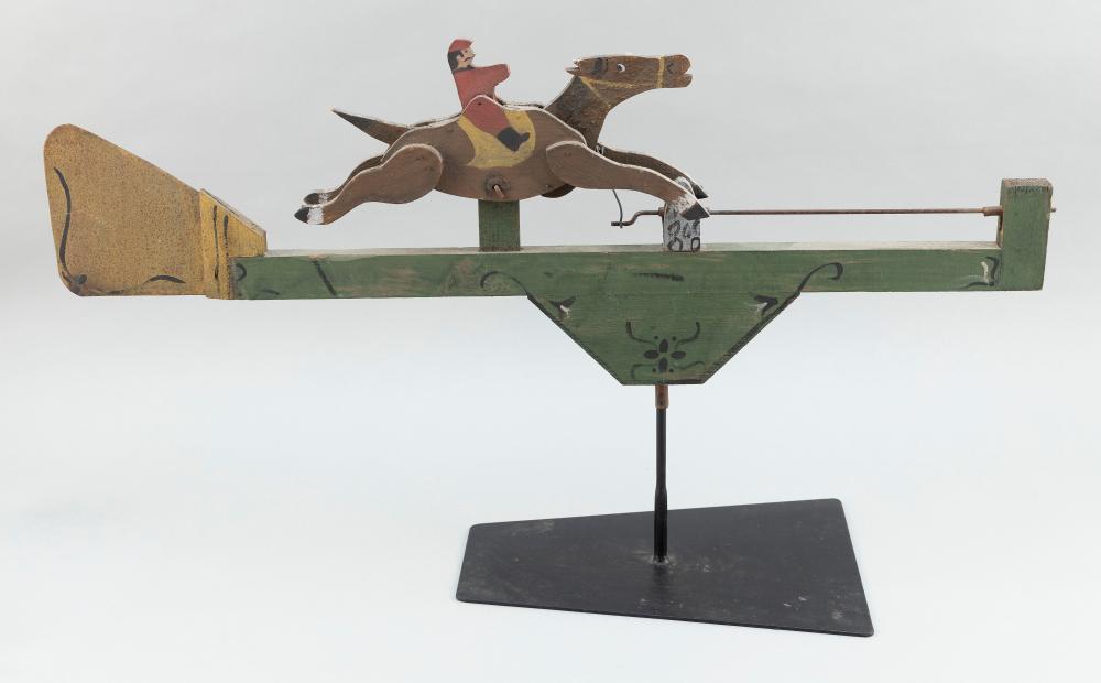 Appraisal: RACEHORSE WHIRLIGIG TH CENTURY HEIGHT LENGTH RACEHORSE WHIRLIGIG th Century