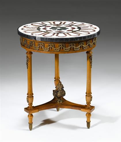 Appraisal: French neoclassical style gilt-metal mounted walnut table late th early