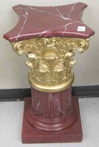 Appraisal: PAINTED CERAMIC ROMAN COLUMN PEDESTAL with red faux marble finish