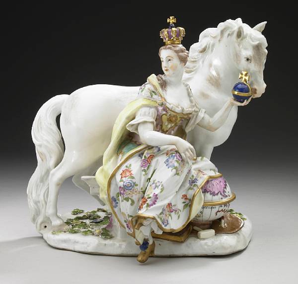 Appraisal: A German porcelain allegorical figural group mid th century Emblematic