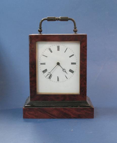 Appraisal: A LATE REGENCY YEW WOOD VENEERED TIMEPIECE the white enamel