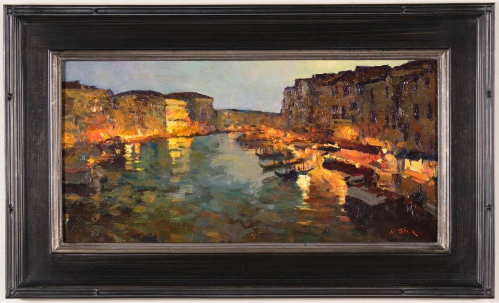 Appraisal: NICK STOQ United States st century oil on board Venice