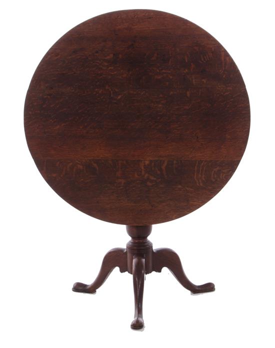 Appraisal: George III oak tilt-top table circa H Dia Provenance Berline