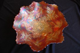 Appraisal: ELK AND HOLLY CARNIVAL GLASS BOWL