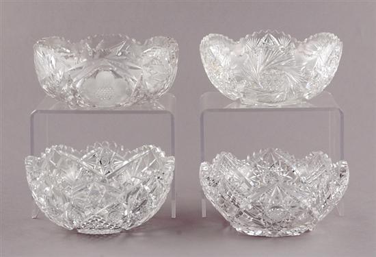 Appraisal: American cut-crystal bowls one signed Hawkes H Dia three unmarked