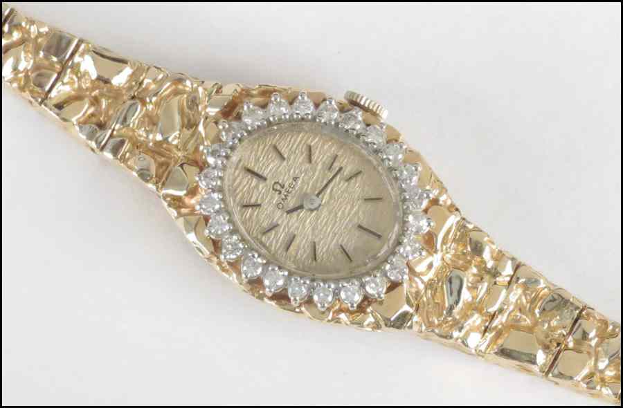 Appraisal: LADY'S OMEGA KARAT YELLOW GOLD AND DIAMOND WATCH grams Condition