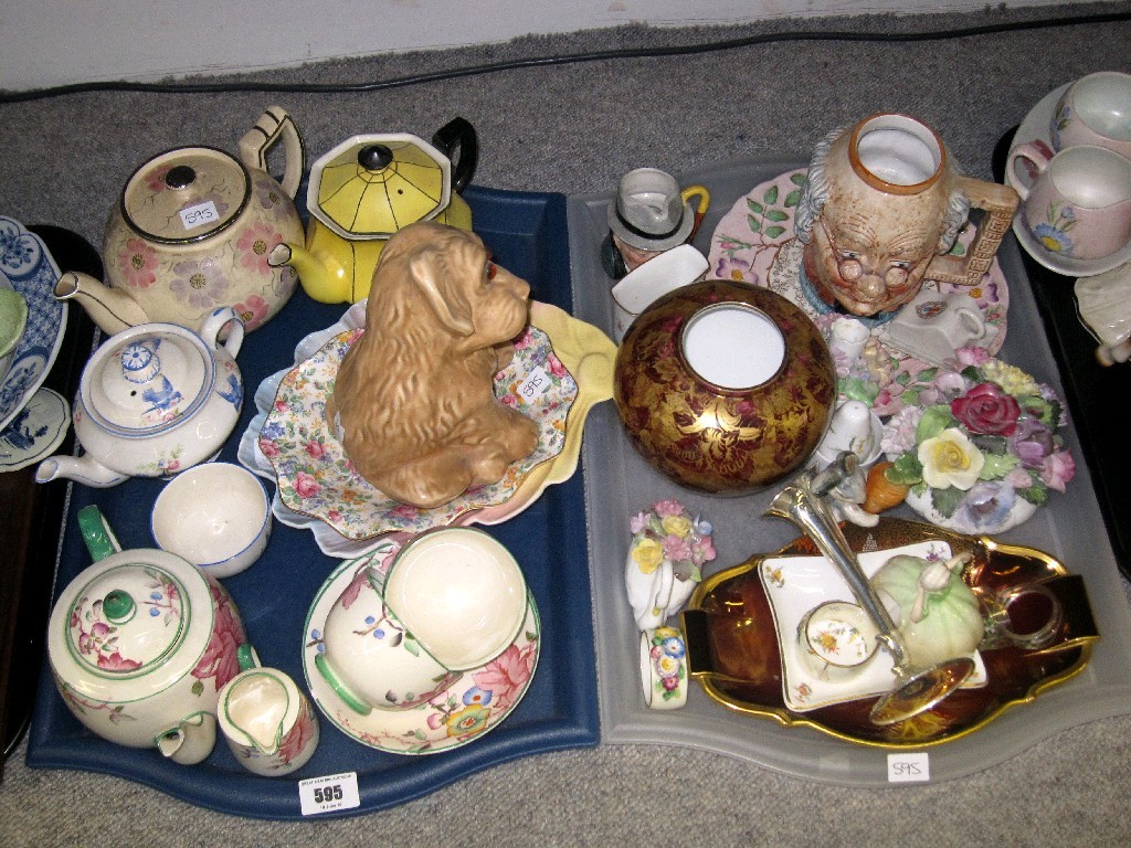 Appraisal: Lot comprising two trays of assorted ceramics to include Coronaware