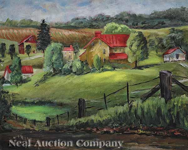 Appraisal: Abraham Walkowitz Russian American - Red Roofs oil on canvas