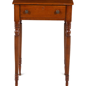 Appraisal: A Federal Turned and Inlaid Cherrywood Side Table Likely New