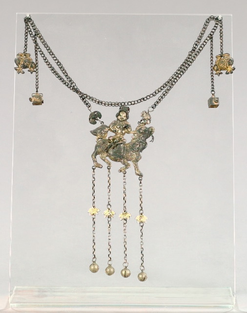 Appraisal: Chinese Provincial Parcel-Gilded Silver Alloy Necklace third quarter th century