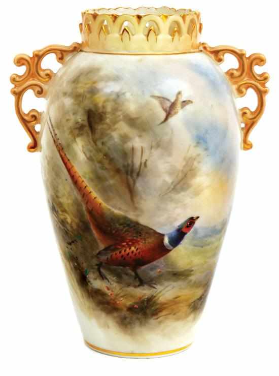 Appraisal: A Royal Worcester porcelain vase Signed Jas James Stinton circa