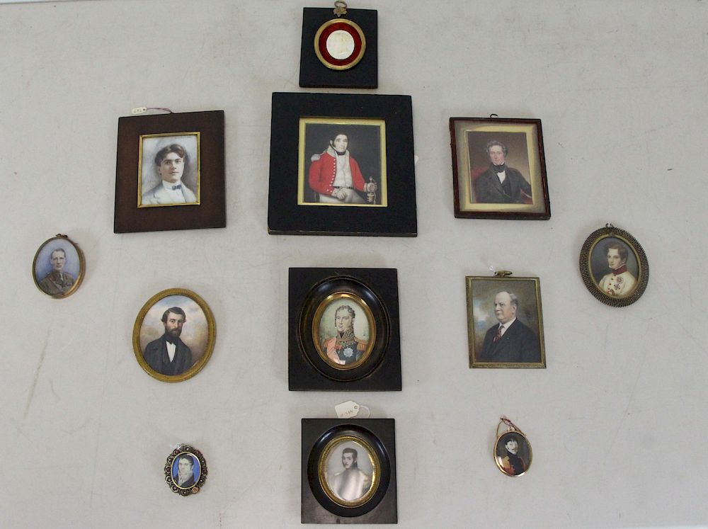 Appraisal: GROUPING OF PORTRAIT MINIATURES To Include Portrait of a Gentleman