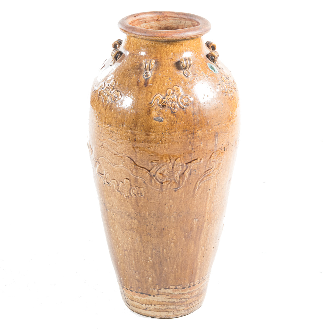 Appraisal: Chinese glazed terracotta wine jar th century in the Song