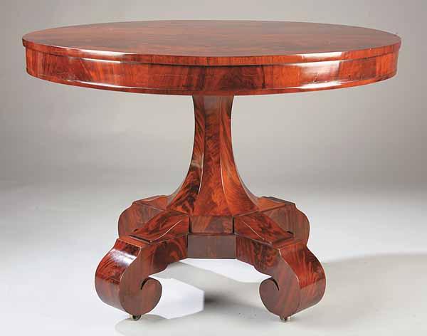 Appraisal: An American Classical Mahogany Center Table early th c New