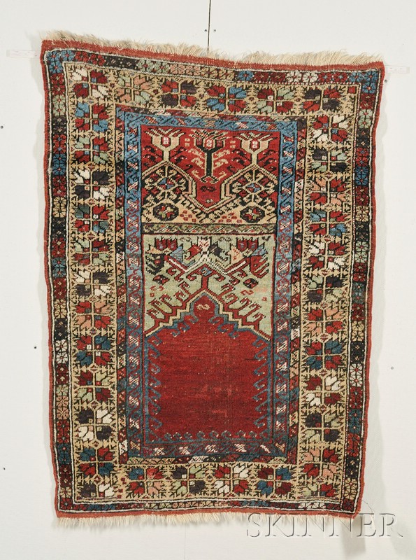 Appraisal: Central Anatolian Village Prayer Rug last quarter th century small