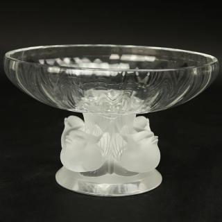 Appraisal: Lalique Crystal Nogent Compote Lalique Crystal Nogent Compote Signed Good