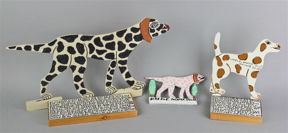 Appraisal: HOWARD FINSTER AMERICAN - DALMATION LITTLE HOUND DOG and BIRD