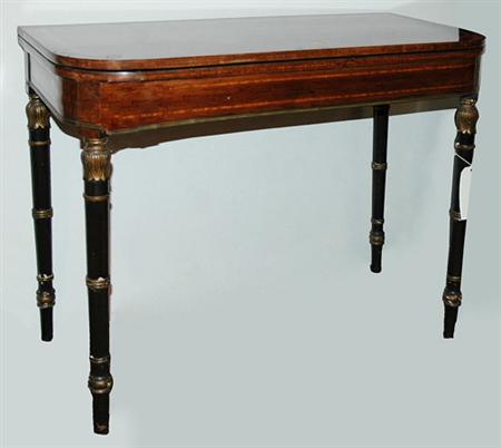 Appraisal: Regency Painted and Parcel Gilt Rosewood Games Table Estimate -