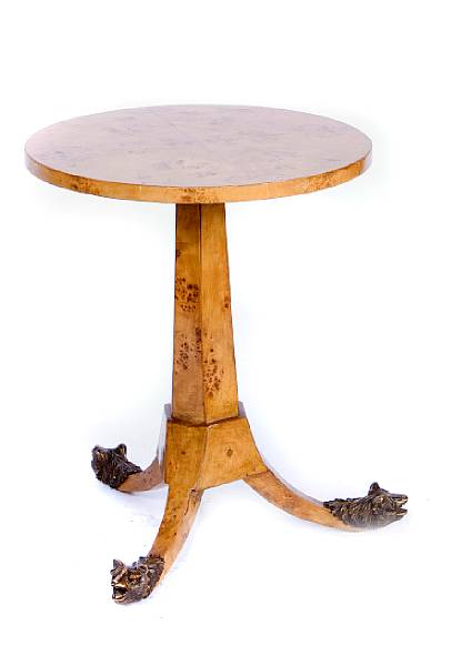 Appraisal: A pair of Biedermeier style birch occasional tables height in