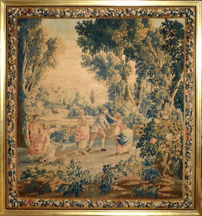 Appraisal: AUBUSSON PASTORAL TAPESTRY AFTER A DESIGN BY JEAN-BAPTISTE HUET THE