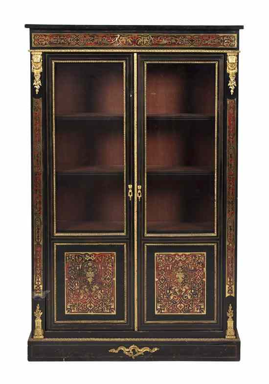 Appraisal: A Napoleon III Gilt Metal Mounted Boulle Vitrine of rectangular