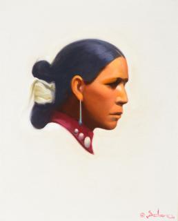 Appraisal: GERARD CURTIS DELANO - Navajo Portrait The Inscrutable Navajo oil