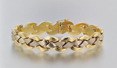 Appraisal: An Italian k Gold Bracelet k yellow gold with high