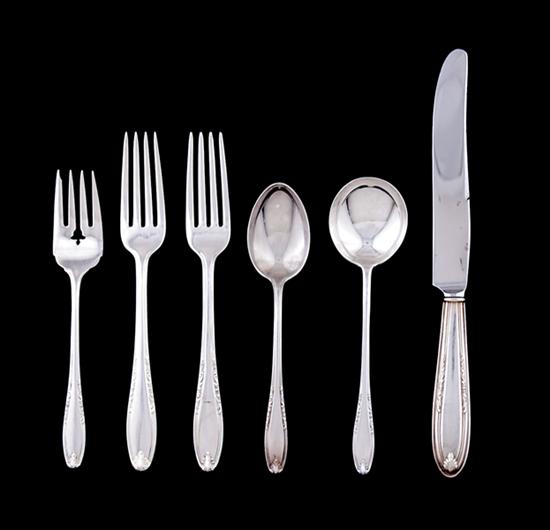 Appraisal: Manchester sterling flatware circa Leonore pattern consisting of hollow-handle knives