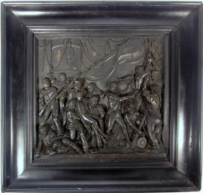 Appraisal: After John Carew a patinated metal plaque depicting the death