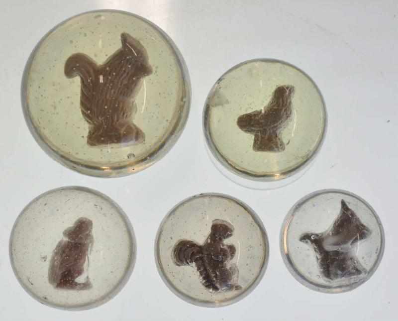 Appraisal: Lot of Sulphide Marbles Description Includes three squirrels and two