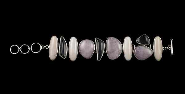 Appraisal: Ippolita Sterling Silver and Rose Quartz Bracelet Ippolita sterling silver