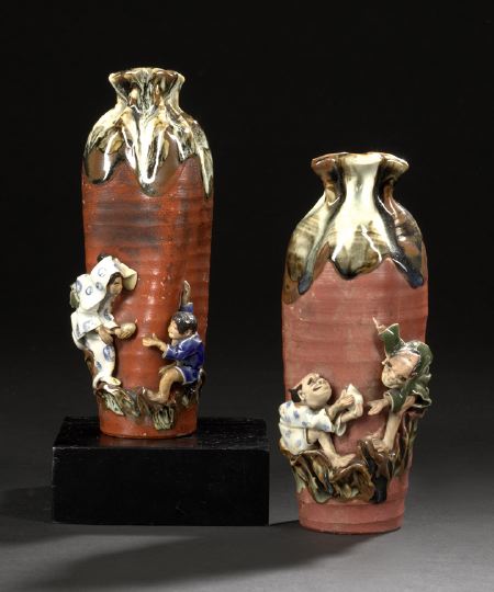 Appraisal: Good Pair of Japanese Sumidagawa Vases first half th century