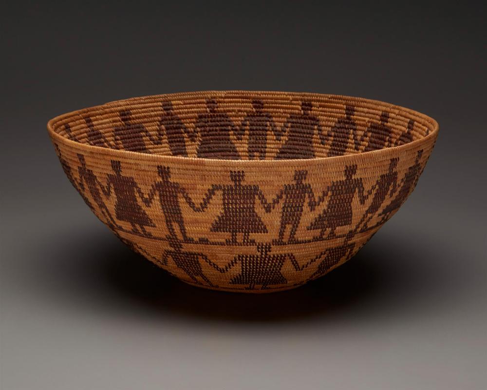 Appraisal: A polychrome Yokuts Friendship basket First-quarter th Century Central California