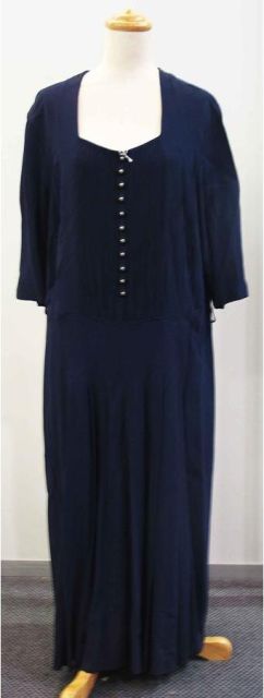 Appraisal: Afternoon dress by Leroy in navy crepe with pintucked and