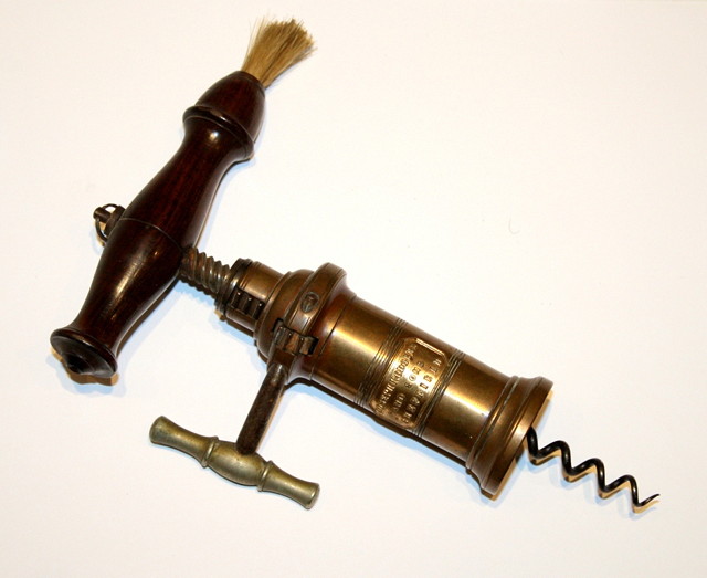 Appraisal: A VICTORIAN RACK AND PINION DOUBLE ACTION BRASS BODIED CORKSCREW