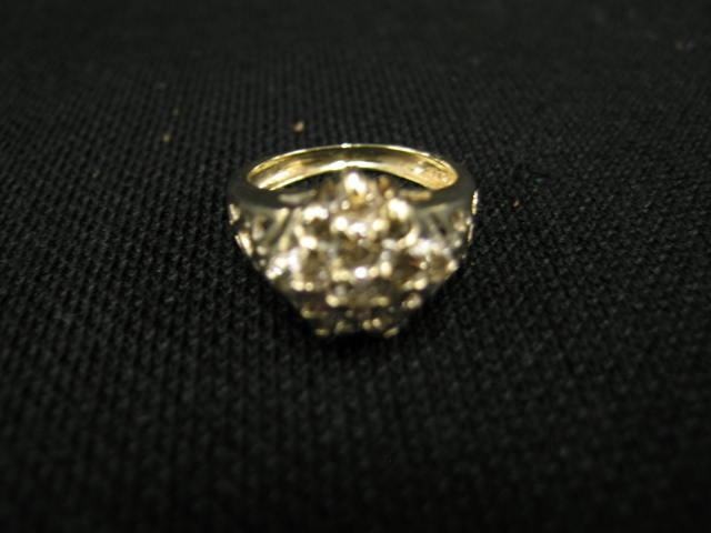 Appraisal: Diamond Ring cluster totaling carat in k yellow gold