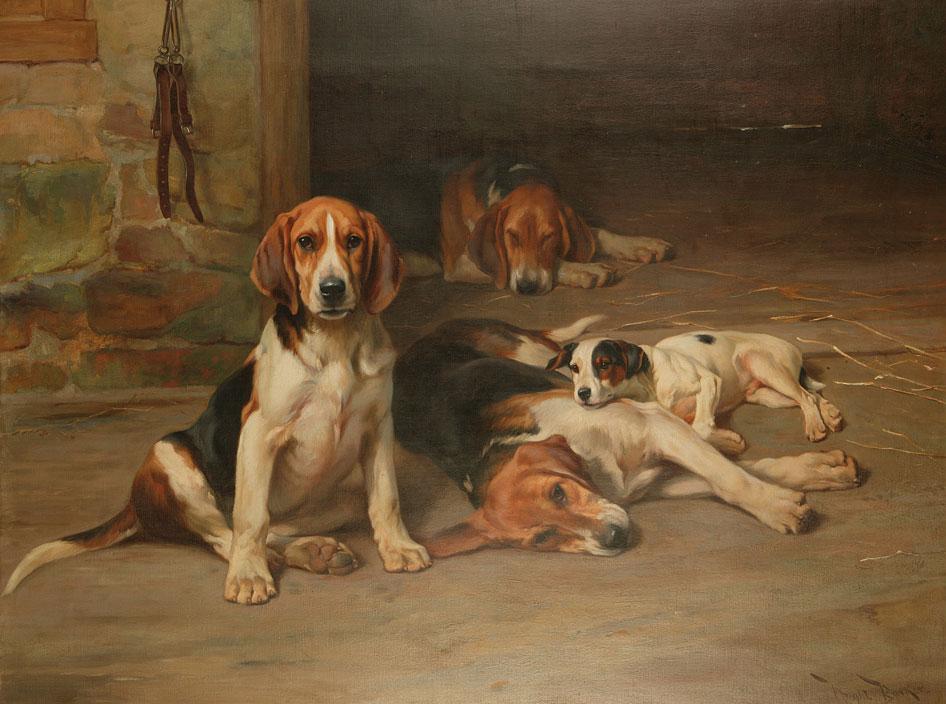 Appraisal: WRIGHT BARKER Puppy Days signed and the reverse with a