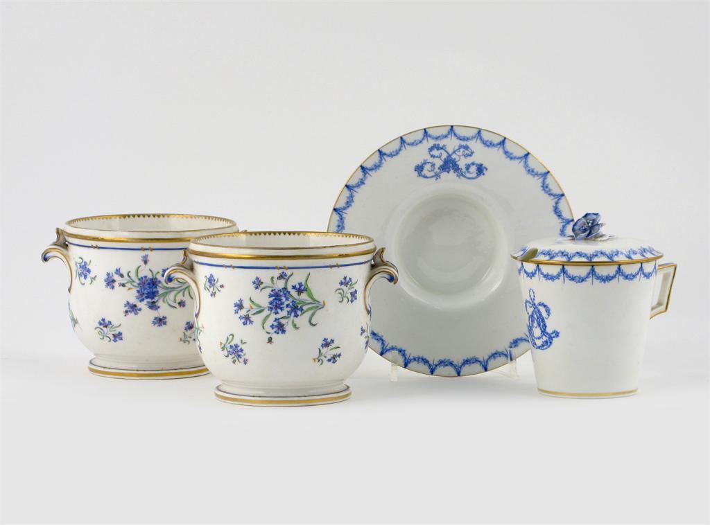 Appraisal: Two French porcelain c che-pots