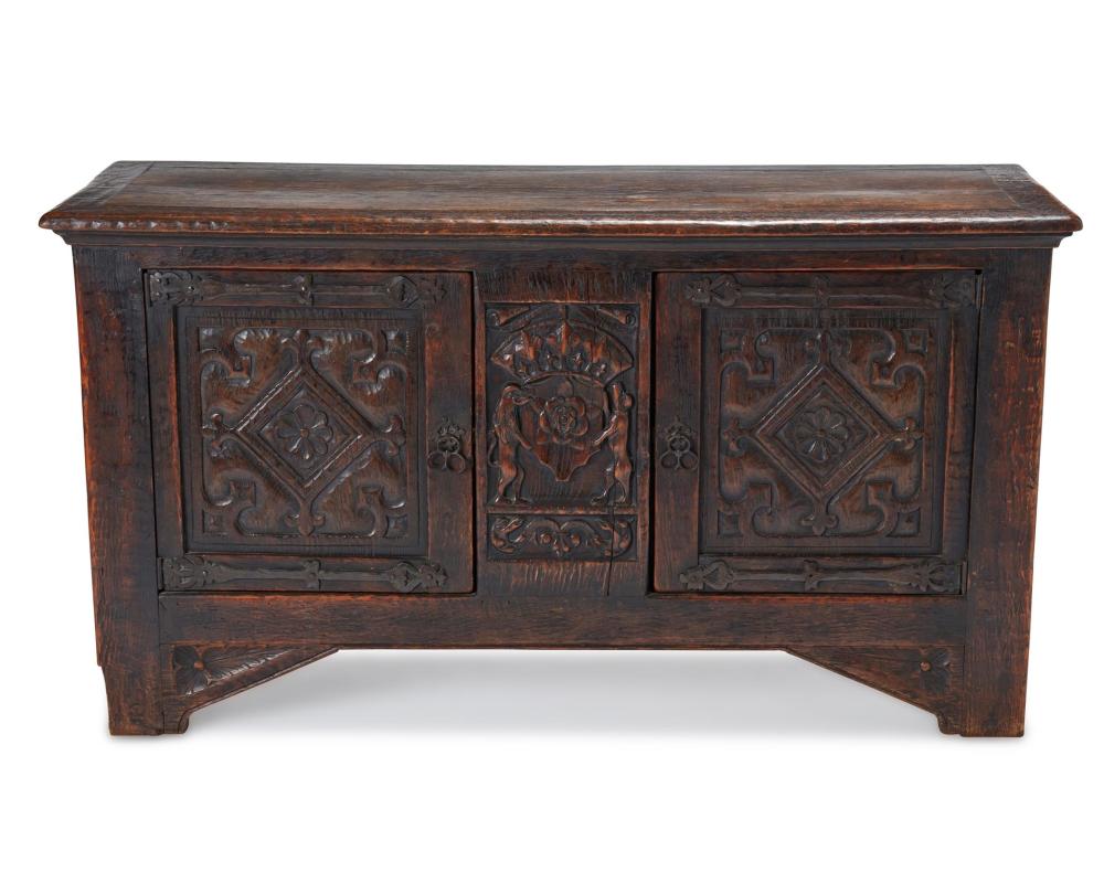 Appraisal: A Renaissance-style carved oak cabinet th Century or Earlier Centering