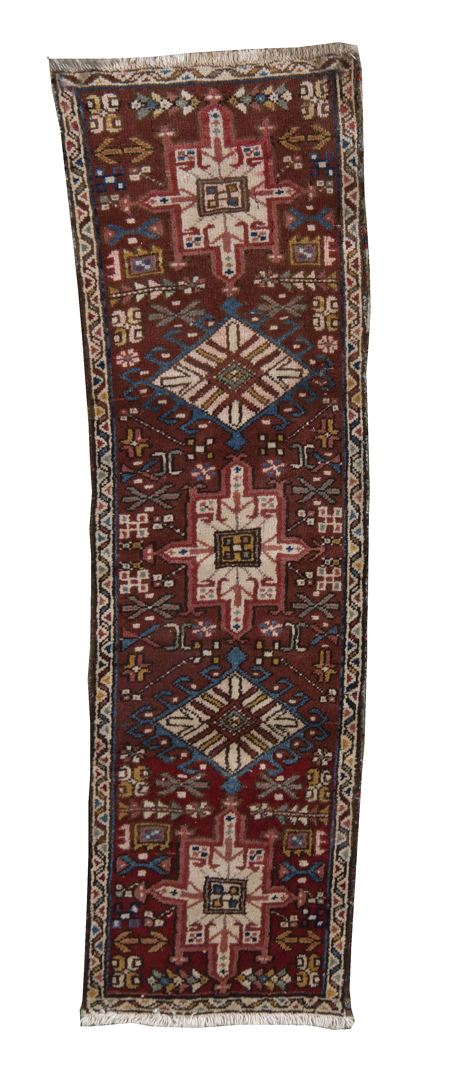 Appraisal: ORIENTAL RUG KARAJA RUNNER ' x ' Five traditional geometric