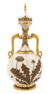 Appraisal: A Royal Worcester Porcelain Covered Vase Height inches A Royal