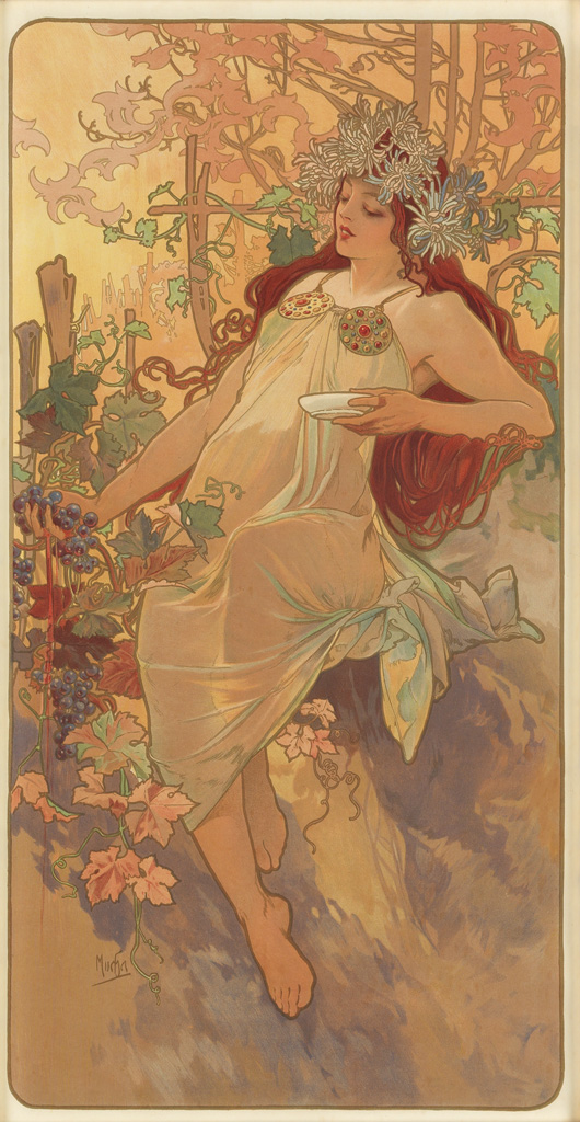 Appraisal: ALPHONSE MUCHA - THE SEASONS AUTUMN x inches x cm