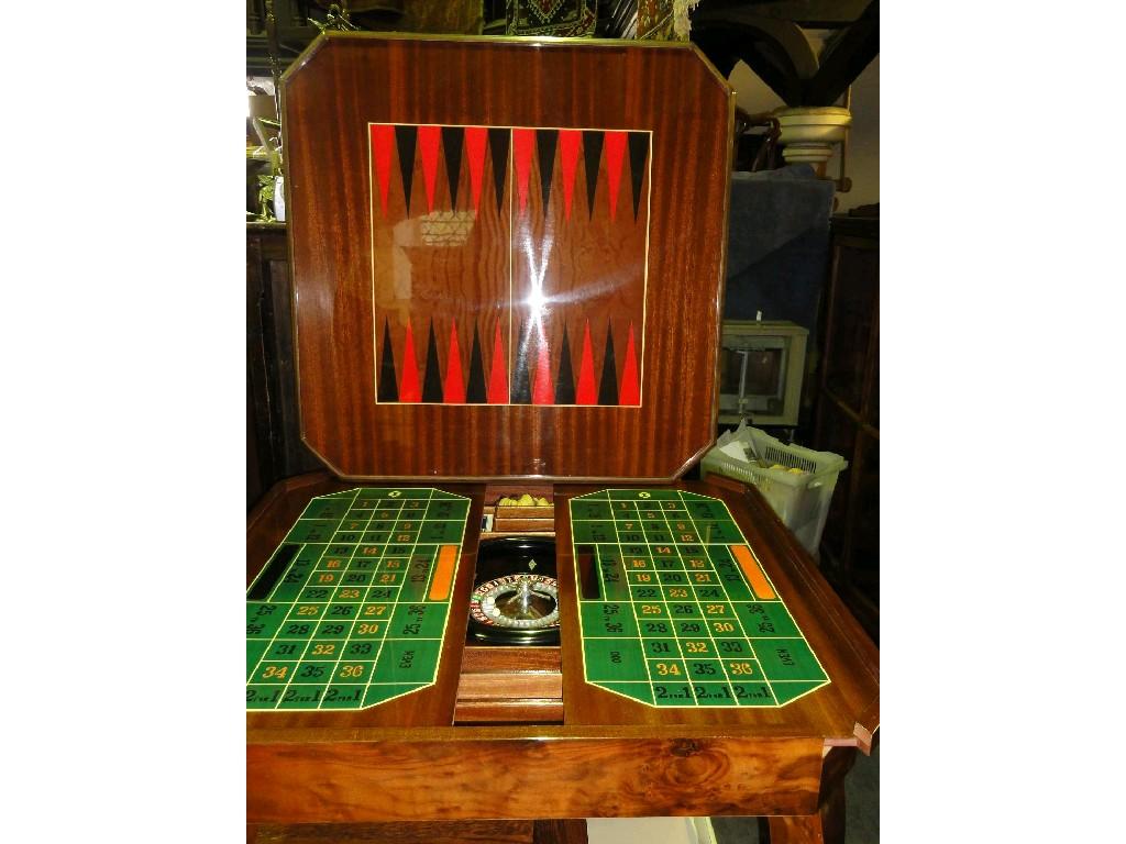 Appraisal: An Italian highly polished lacquered walnut and figured walnut games