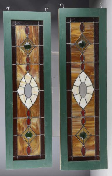 Appraisal: Lot of Leaded Stained Glass Transom Windows Matching windows in